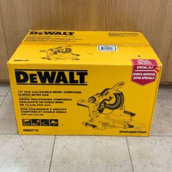 DEWALT DWS779  12” DOUBLE BEVEL COMPOUND SLIDING MITER SAW.