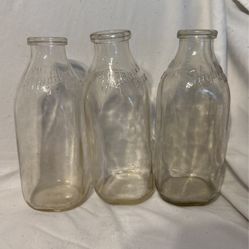 Antique Highland Dairies Glass Milk Jugs