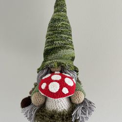 Crochet Gnome With Mushrooms