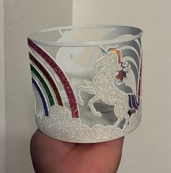 Candle holder (rainbows & unicorns)