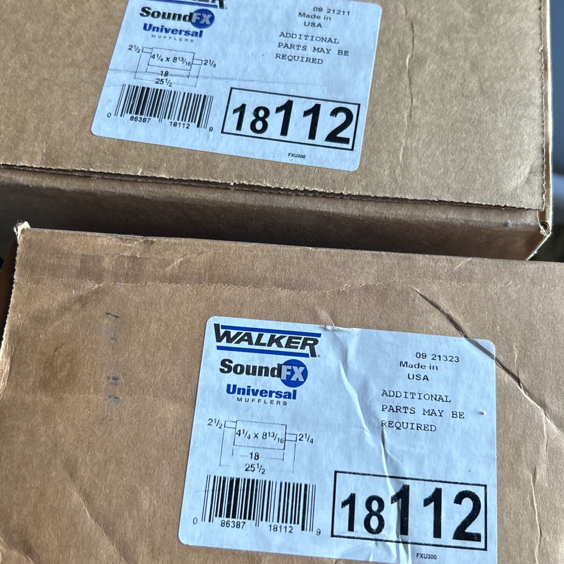 2 New Never Used Walker Universal Mufflers 18112 Chevy Ford