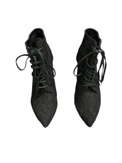 Saint Laurent Era 37.5 Black Lace Up Boots
