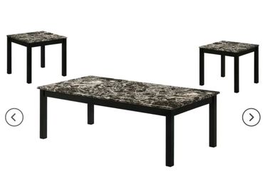 3-Piece Faux Marble Coffee Table & End Tables Set - Great Condition!