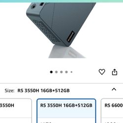 Mini PC E2, AMD Ryzen 5 3550H Mini Computers, 16GB RAM 512GB NVMe SSD, USB-C & Dual HDMI Ports Triple Display Desktop PC, RJ45 LAN, WiFi 5/Bluetooth 5