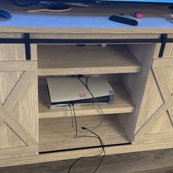 Tv Stand Sliding Doors With Shelves 