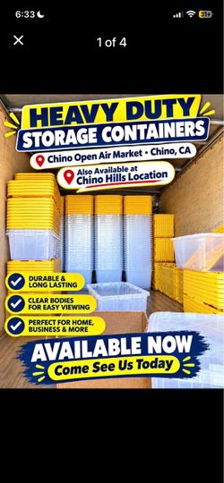 Clear plastic bins 27 Gal.