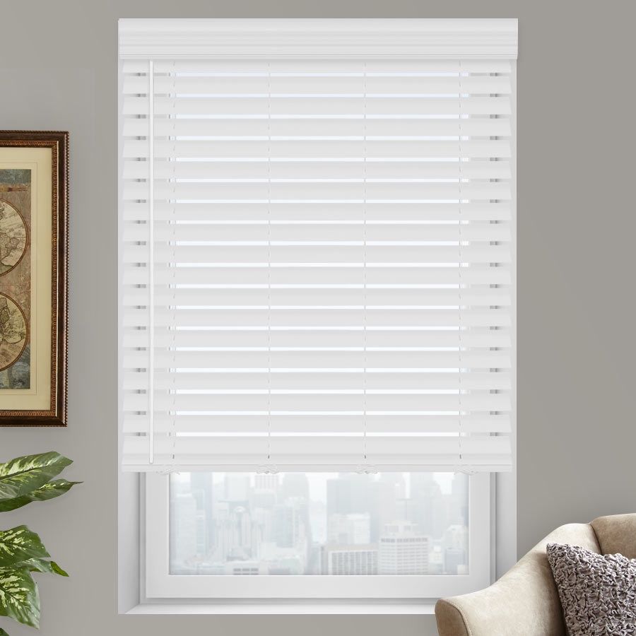 NEW 2" PREMIUM FAUX WOOD BLINDS - BRIGHT WHITE