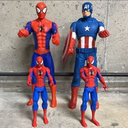 Spider Man Captain America 20 Inches Tall The Little Ones Are 12 Inches Tall 