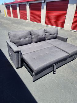 *Free delivery* Gray Sleeper interchangeable side usb storage couch pull put electrical compact