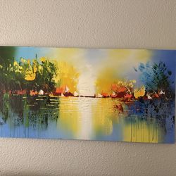 Large Abstract Wall Canvas Painting
