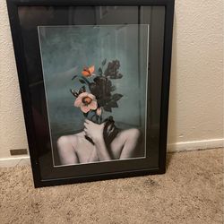 Flower woman painting art