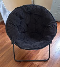 Black Folding Saucer Moon Chair