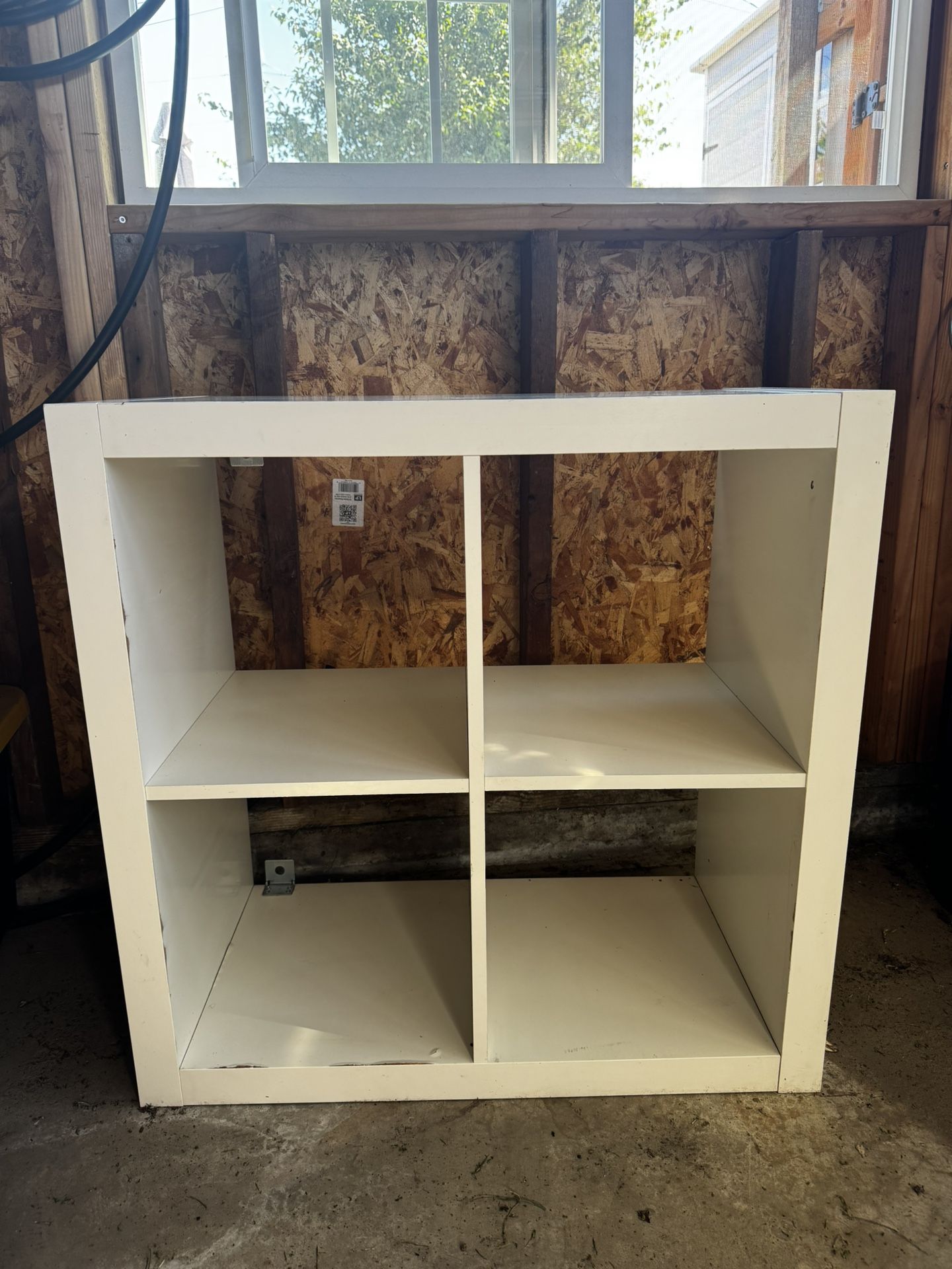 White IKEA-style Cube Shelves