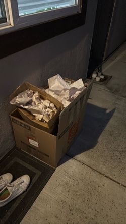 Moving boxes and paper