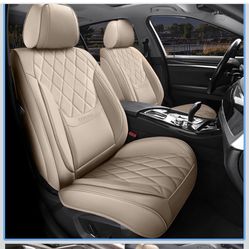 Full Set Car Seat Covers, PU Leather Front & Rear Seat Cushion Cover, Waterproof Seat Protector, Universal Fit for Most Cars