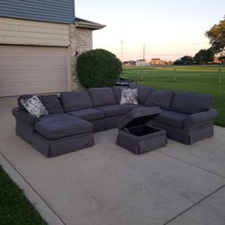 Free Delivery Gray Sectional Couch Sofa