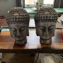 Pair Of Buddha Heads