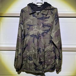 FBRK Men's Camouflage Lightweight Pullover Hooded Jacket