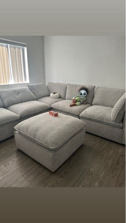 5 seater module couch with ottoman