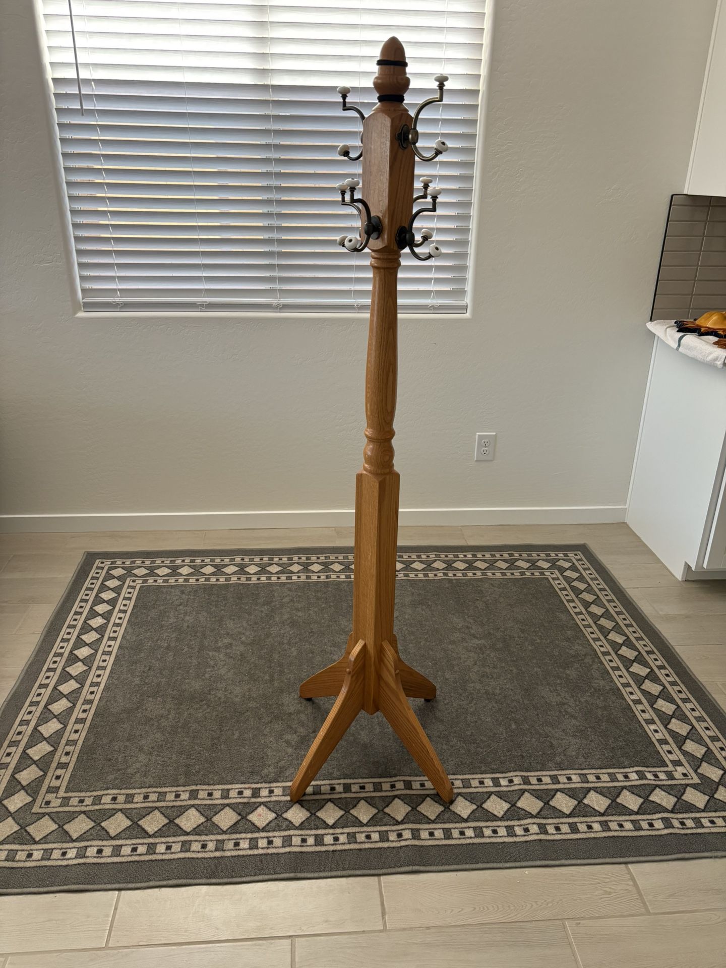 Oak Coat Rack Sturdy