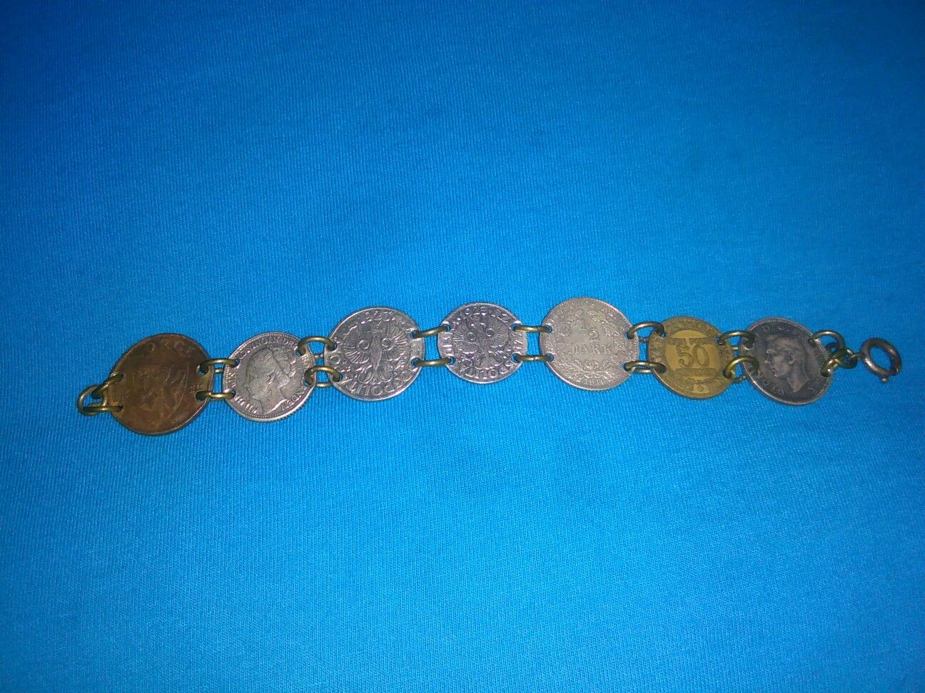 European vintage coin bracelet dates 20s-40s