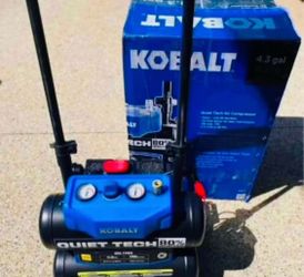Kobalt Quiet Tech 4.3-Gallons Portable 150 PSI Twin Stack Quiet Air Compressor