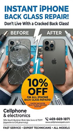 iPhone Back Glass Repairs for all types of models  🤩🙀 - 10% off ✅