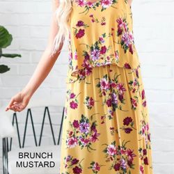 S m l Yellow Floral Dress Available 