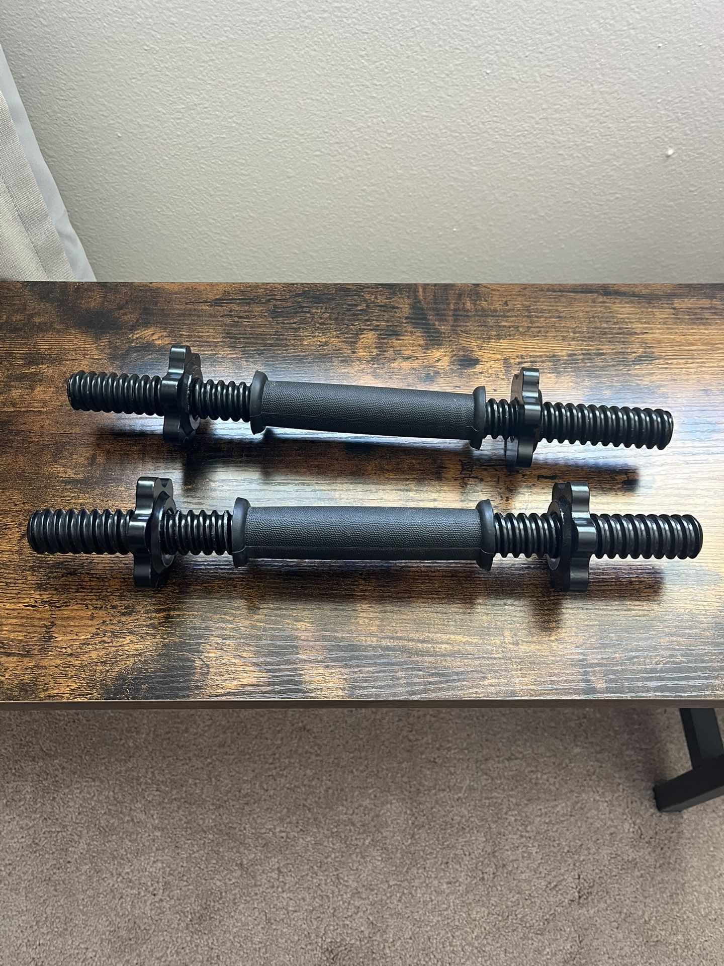 Set of 1” threaded adjustable dumbbell padded handles