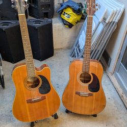 Mitchell MD-100CE Acoustic/Electric WITH Case &  Jasmine Series S33 Acoustic Guitar Natural SOLD AS A BUNDLE DEAL