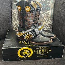 Men’s Western Boots + Matching Embroidered Belt Set – Carreta Boots (Made in Mexico)