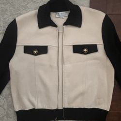 St. John Collection Black And Beige Sweater Jacket