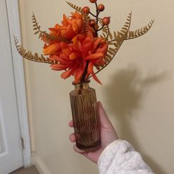 vase with plastic flowers