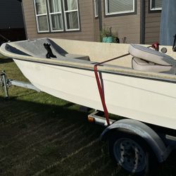 10’ Sorensen Fiberglass Boat – Includes Trailer, Trolling Motor & Fishfinder