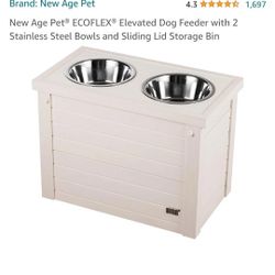 New age pet ecoFLEX piedmont double diner elevated dog bowls & storage 