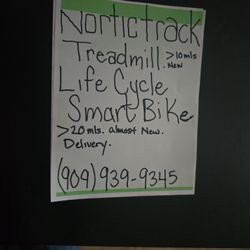 Life Cycle Smart Bike. And Nortic Treadmill