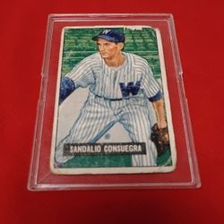 Rare Vintage Old 1951 Sandalio Consuegra Baseball Card Bowman #96