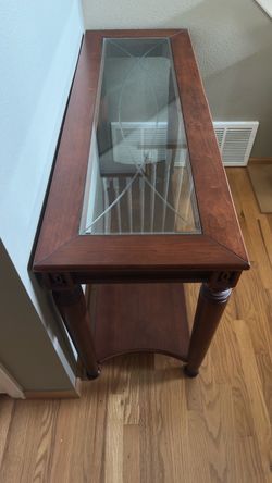 Wood and Glass Top Table