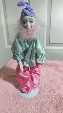 Porcelain Clown With Stand
