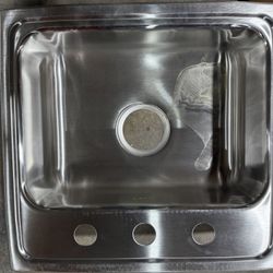 Elkay Lustertone 19" Drop In Single Basin Stainless Steel Kitchen Sink