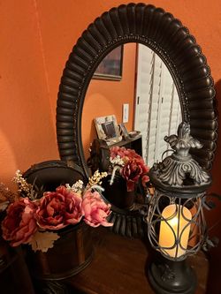 Beautiful Mirror and Iron Urn PLEASE Read Description