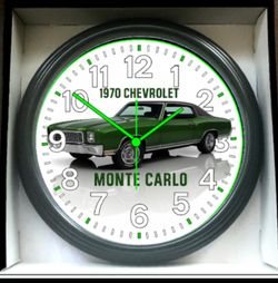 1970 Monte Carlos Glow In The Dark Wall Clock New!