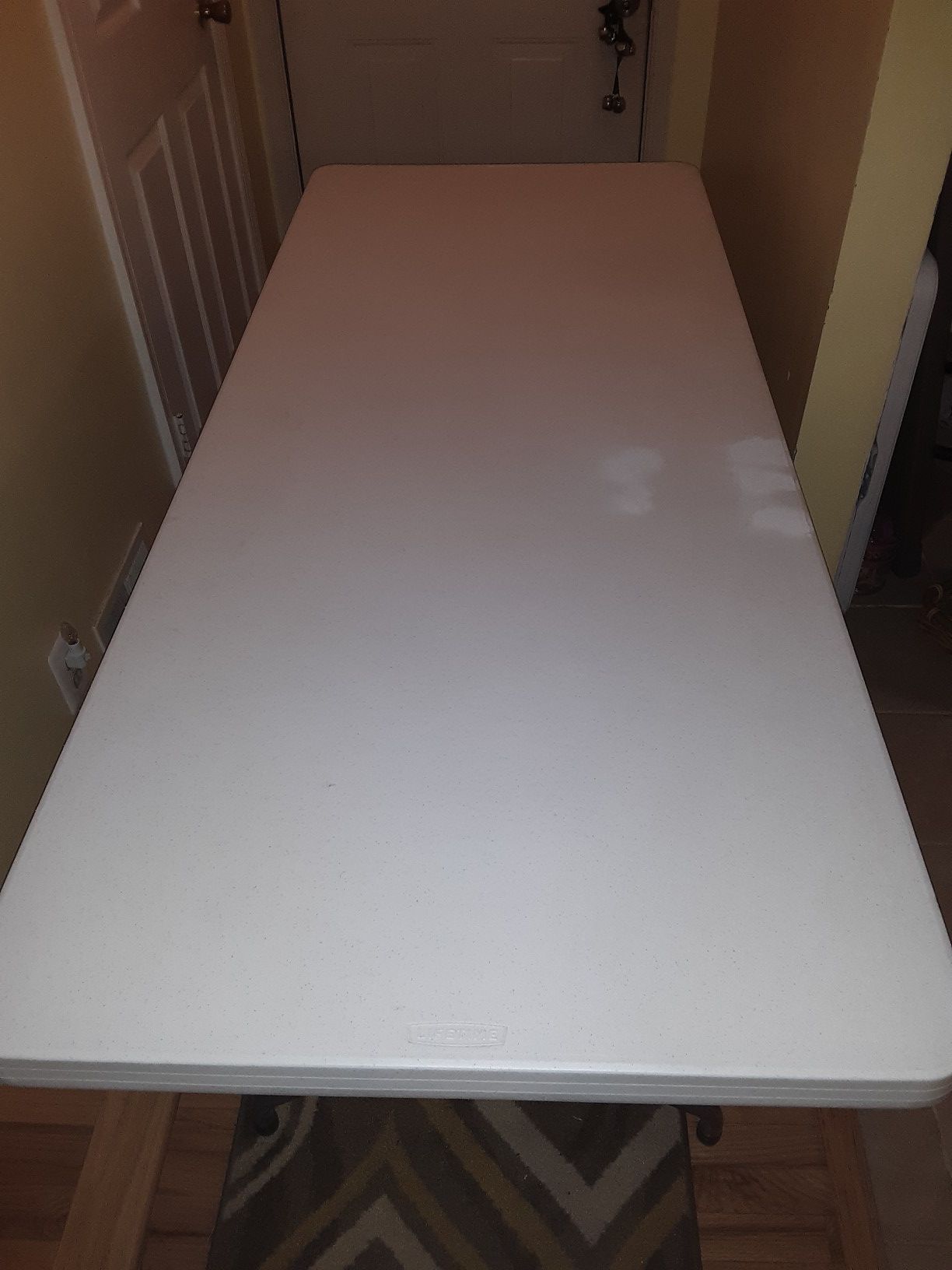 8 foot white LifeTime sturdy table