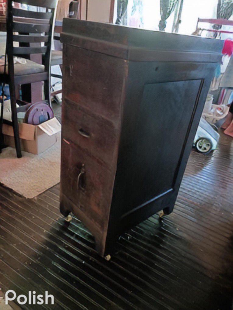 Vintage Wooden Filing Cabinet