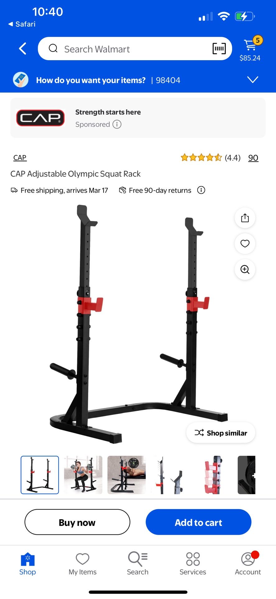 Squat Rack Plus 280lbs Of Weights Olympic And Curl Bar