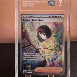 Pokemon Scarlet And Violet Erikas Invitation Illustration Rare TAG 9