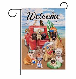 Dog Welcome Garden Flag with Stand – Like New