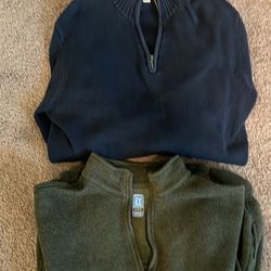 Men’s Quarter Zip Sweaters Size M