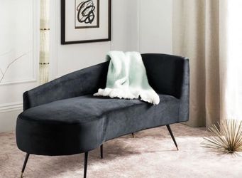 LIkE NEW -ELM —Black Velvet Parisian Sofa -