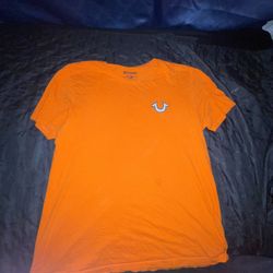 Orange true hot sale religion shirt